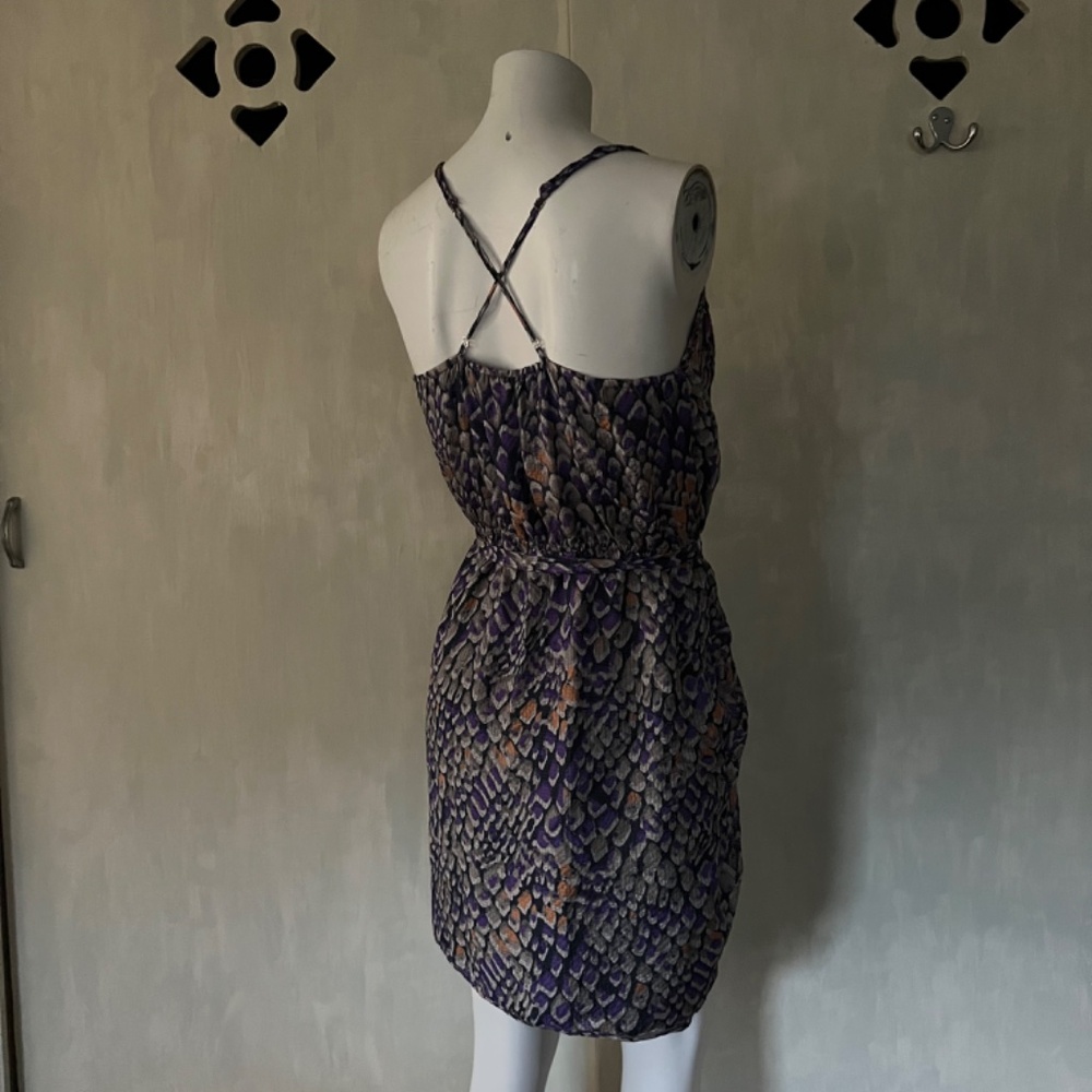 Gorgeous 100% silk cross-back colorful dress